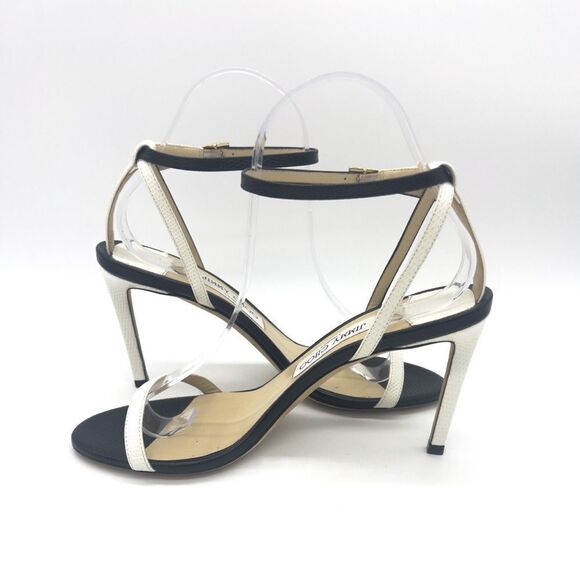 Jimmy Choo Minnie Black and White 85mm Stilettos Size 38.5 - Picture 6 of 12